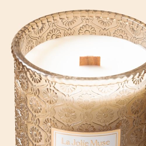 51tU0C8IPqL._SL500_.jpg LA JOLIE MUSE Vanilla Coconut Candle - 19 oz Natural Soy Wax, Wood Wick, 90-Hour Burn Time, Large Glass Jar - Image 8