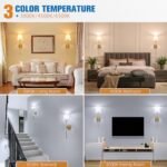 NIORSUN Set of 2 Gold Battery-Powered Wall Sconces with Remote, 10 Color Dimmable Lights for Home Decor - Image 4