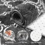 Puremy 5x7 Feet Shag Area Rug: Soft High Pile Indoor Carpet for Living Room, Bedroom, Playroom, Dark Grey/White. - Image 3