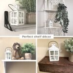 Kate Aspen White Rustic Candle Holder Lantern (6") | Vintage Wedding Centerpiece & Farmhouse Decor - Image 4