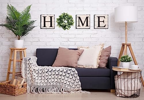 51uks6jGcqL._SL500_.jpg HRENCY Farmhouse Wall Decor: Rustic Wooden Sign with Artificial Eucalyptus for Cozy Home Accent. - Image 7
