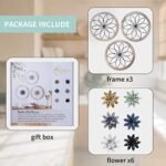Paquesta 3-Piece Round Farmhouse Wall Decor with 6 Interchangeable Flowers - Rustic 12" Medallion Art for Home. - Image 3