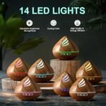 500ML Essential Oil Diffuser: Remote-Controlled Aromatherapy Humidifier with 14 LED Colors, Auto Shut-Off for Home & Bedroom. - Image 5