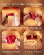 Homemory Romantic Rose Petals & LED Heart Candles Set for Proposal, Anniversary, & Wedding Decor – 2000 Red Petals & 24 Candles. - Image 7