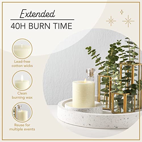 51vx7w7RxyL._SL500_.jpg Unscented Melt Pillar Candles - 3 Pack, 3" x 4" Ivory Candles for Home, Church, Weddings & More. - Image 2