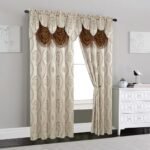 Luxurious Beige Curtain Panel Set (54" x 84", Set of 2) with Attached Valance and Backing. Perfect for Elegant Comfort! - Image 2