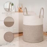 JMvicyroam 60L Large Woven Laundry Basket – Cotton Rope Storage for Blankets, Toys, Clothes, and Nursery Decor. - Image 6