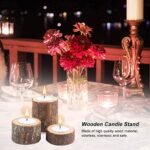 Yikko Personalized Wooden Tea Light Candle Holders - Set of 3 for Weddings, Parties & Home Decor. - Image 7