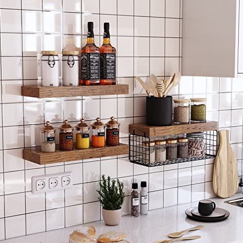51wqrAcYKXL._SL500_.jpg QEEIG Wall-Mounted Bathroom Shelves Over Toilet - Rustic Brown Floating Shelf Set of 3, 16" for Toilet Paper Storage and Farmhouse Decor. - Image 7