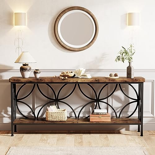 51yqHYXsaL._SL500_.jpg Tribesigns 70.9-Inch Industrial Narrow Sofa Table - Storage Console for Entryway & Living Room, Rustic Brown - Image 3