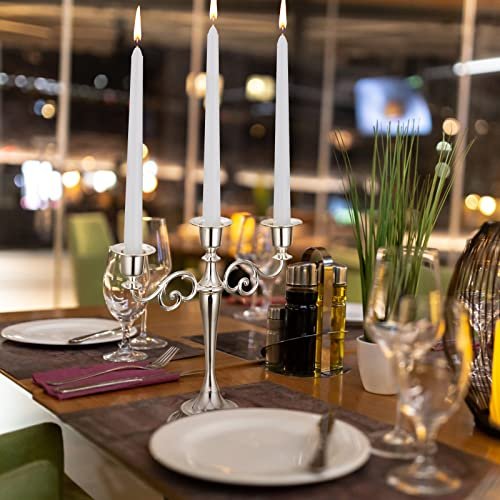 51zKBY-WiL._SL500_.jpg 24-Pack 10-Inch Dripless Taper Candles – White, Unscented, Smokeless, Long-Lasting 8-Hour Burn, Paraffin Wax. - Image 6