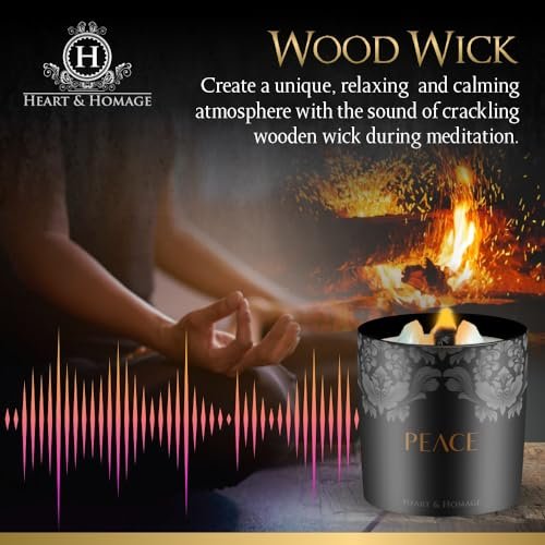 51zY4zVRIYL._SL500_.jpg Heart & Homage Natural Scented Candle with Healing Crystals - Luxurious Sandalwood Wood Wick, 8.11 oz. - Image 3