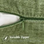 MIULEE Set of 2 Soft Sage Green Chenille 18x18 Inch Throw Pillow Covers for Sofa Living Room - Image 3