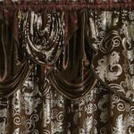 GLORY RUGS Jacquard Luxury Brown Curtain Set with Valance – 2 Panels, 55x84 inches for Bedroom, Living Room, Dining Room - Image 3