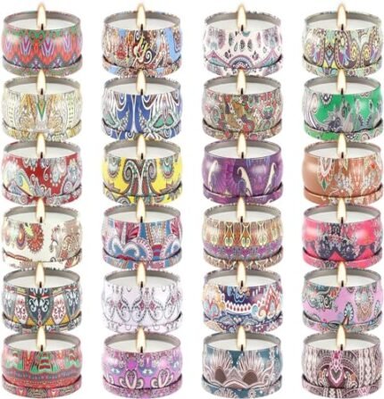 Howemon 24 Pack Scented Candles Set for Home, Relaxing Stress Relief, Aromatherapy - Natural Soy Wax and Fragrance - Gifts for Women, Mom, Best Friend, Wife, Birthday
