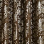 GLORY RUGS Jacquard Luxury Brown Curtain Set with Valance – 2 Panels, 55x84 inches for Bedroom, Living Room, Dining Room - Image 4