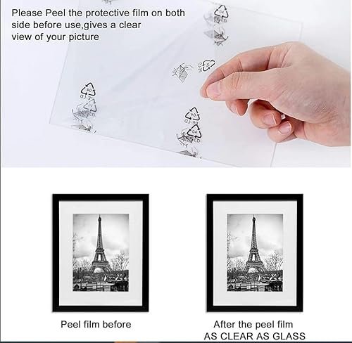 61sfPu6MViL._SL500_.jpg Upsimples 11x14 Picture Frame Set of 5 - Showcase 8x10 Photos with Mat or 11x14 Without, Black Wall Gallery Frames - Image 10
