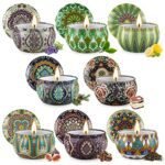 Scented Candles Set, 8 Pack Aromatherapy Candle, Stress Relief & Body Relaxation, 160H Burning, Portable Travel Tin, Candles for Home Scented, Ideal for Yoga, Meditation, Bath, Valentines Day Gifts