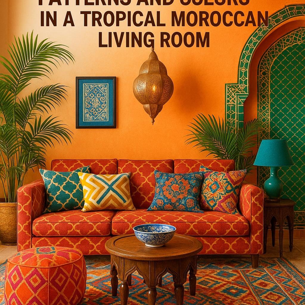 Tips for Balancing Patterns and Colors in a Tropical Moroccan Living Room