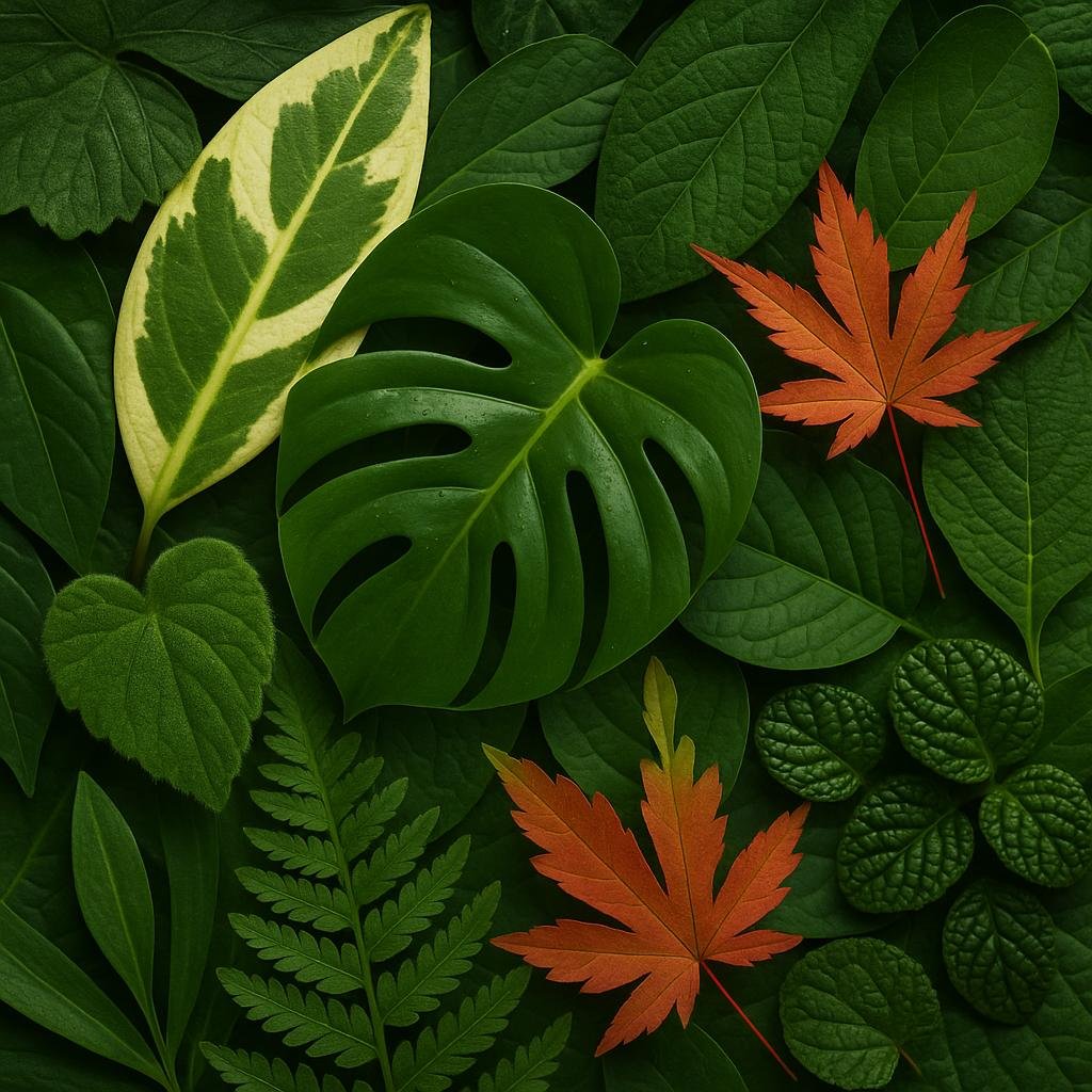 Incorporating Textural Contrast with Leaf Shapes and sizes