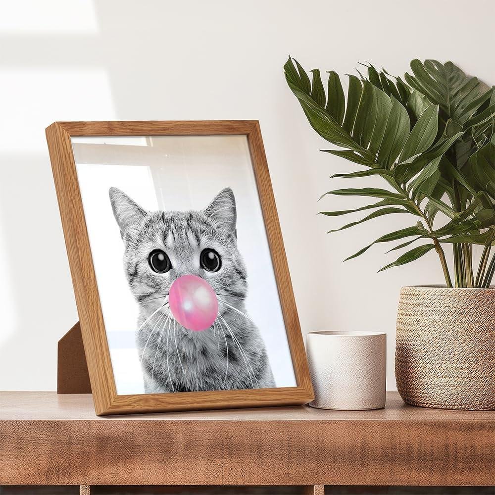 why We Love This Charming Pink Tabby Cat Wall Art Frame