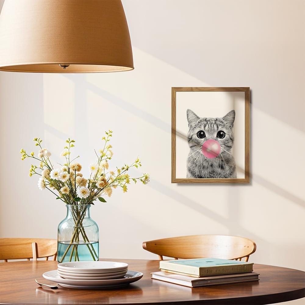 Why We Love This Charming Pink tabby Cat Wall Art Frame