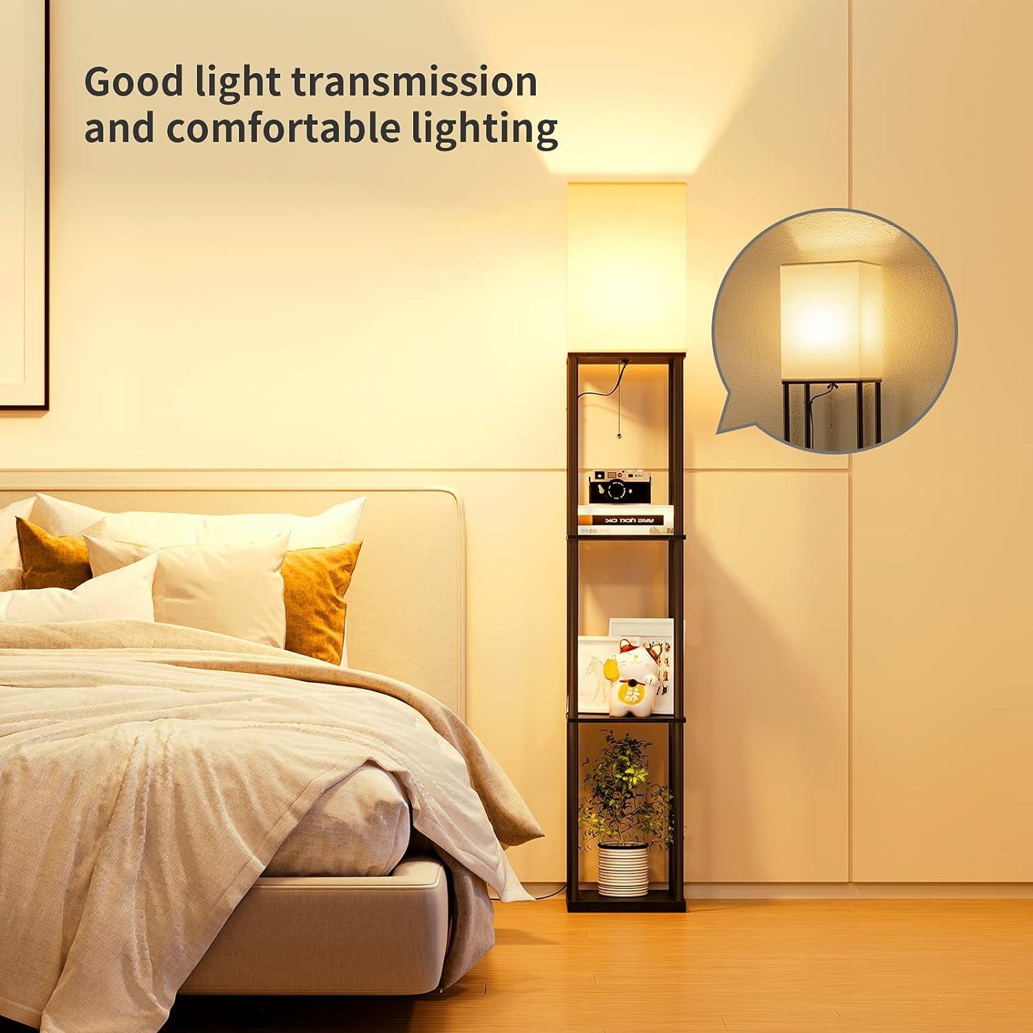 Why We Love the SUNMORY Floor Lamp with Shelves and 3-Color Bulb