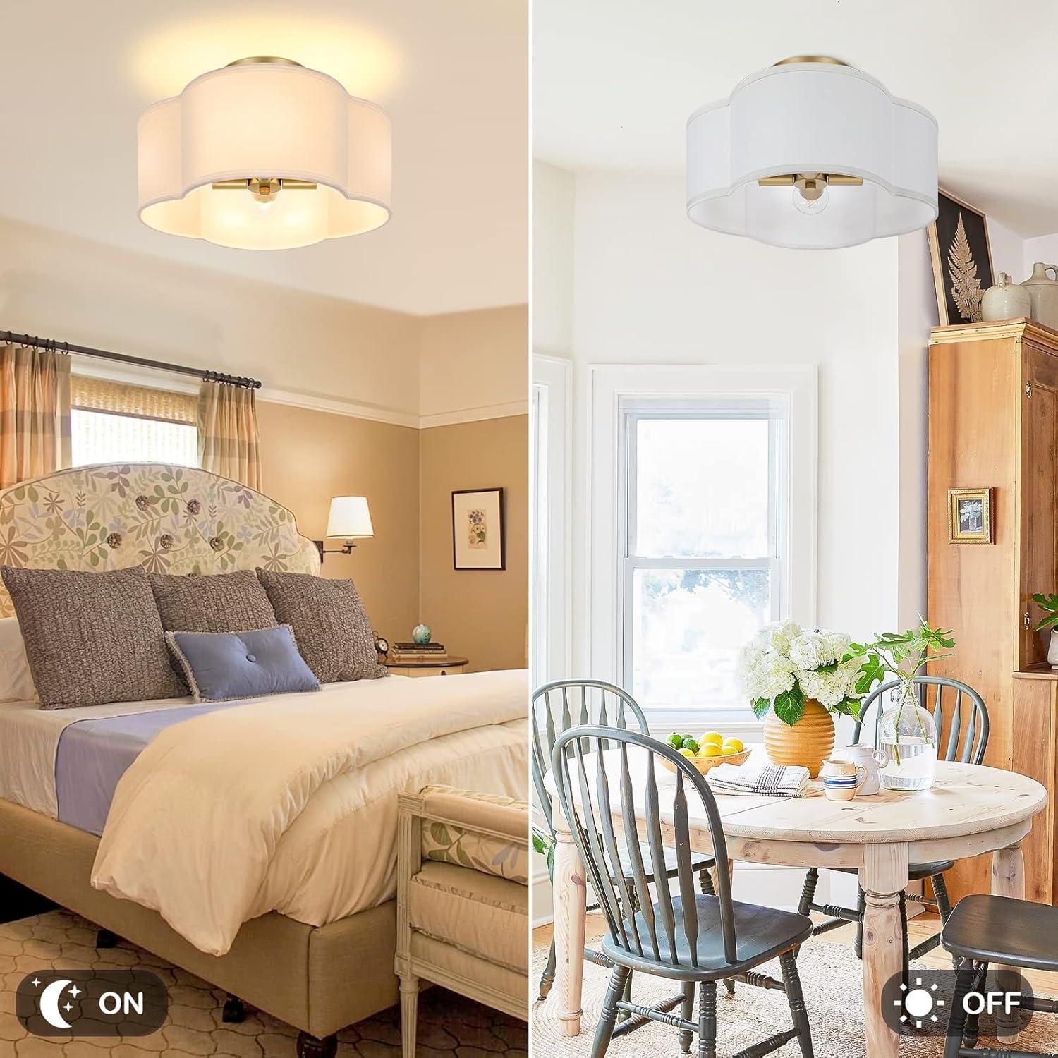 Our Review: Stylish & Cozy 4-light Brass Semi flush Ceiling Lamp