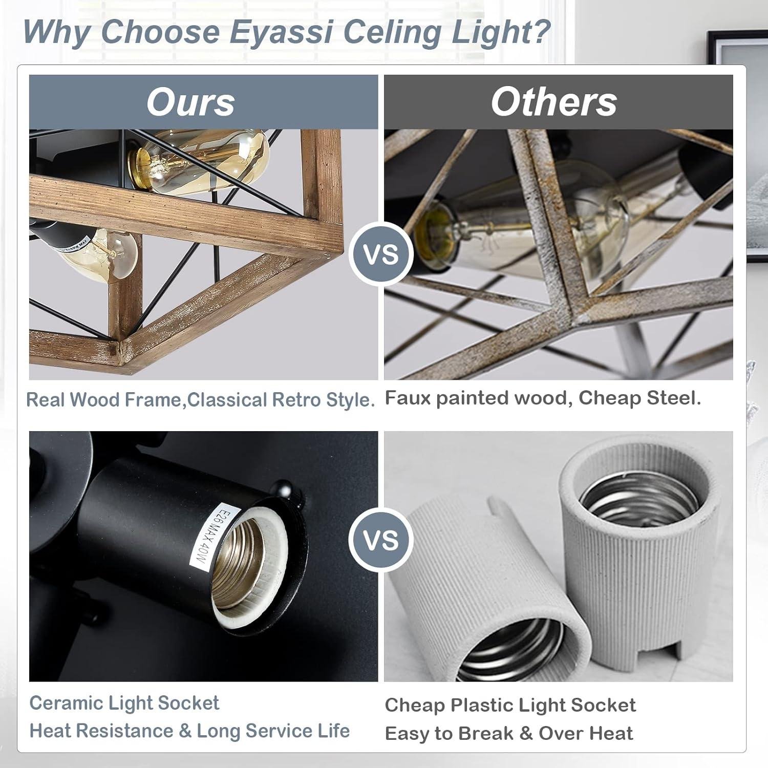 Our Review: Stylish & Cozy wooden flush Mount Ceiling Light Fixture