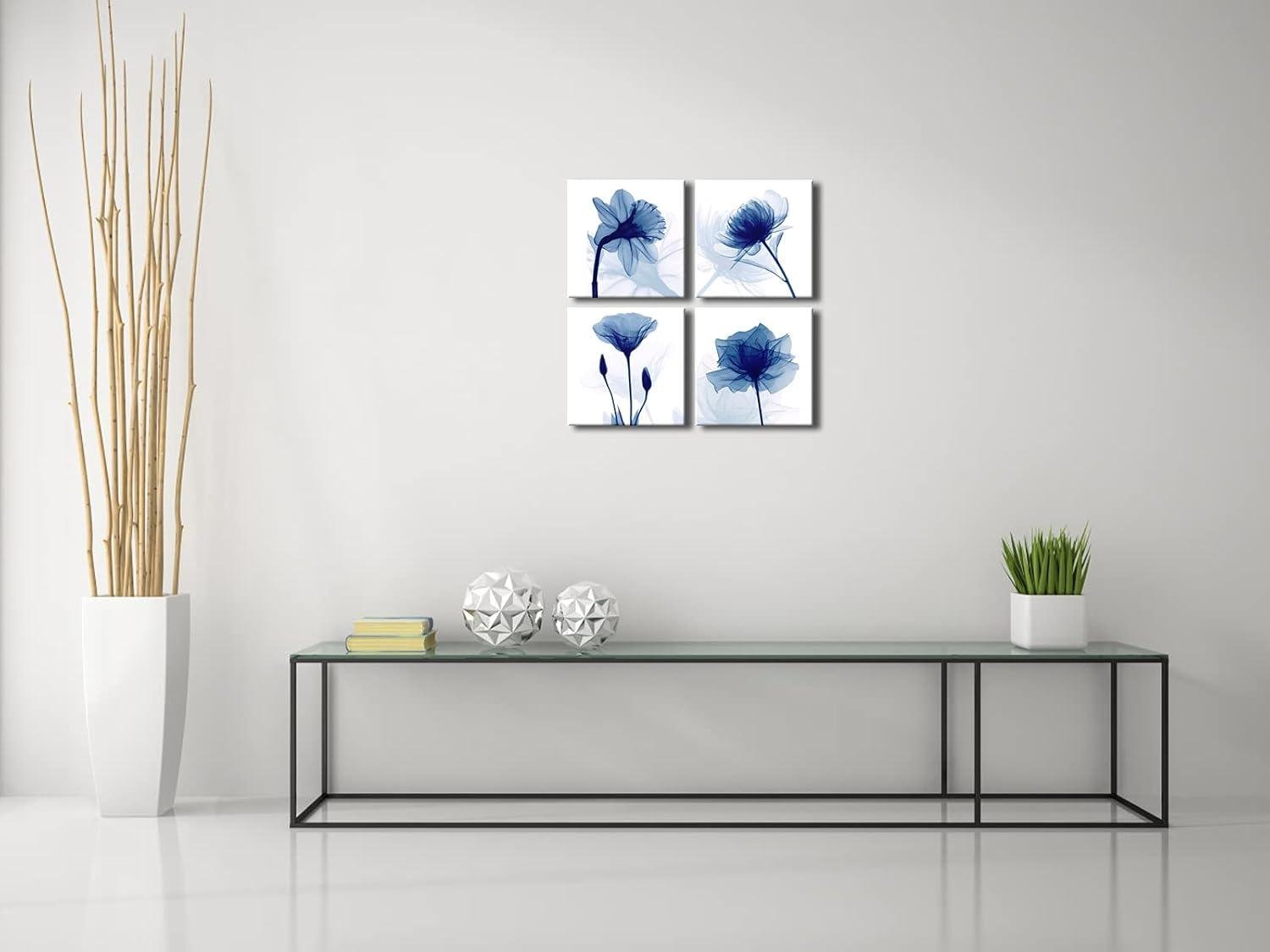We Review: Pyradecor's Elegant Blue⁣ Floral Canvas art