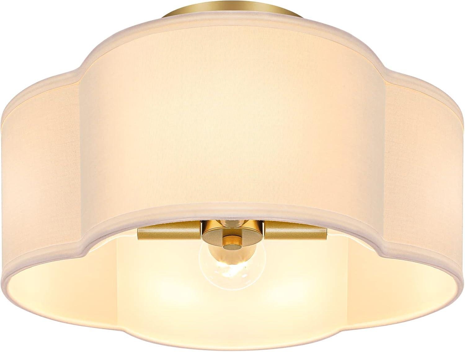 Our Review: Stylish & Cozy 4-Light Brass Semi Flush Ceiling Lamp