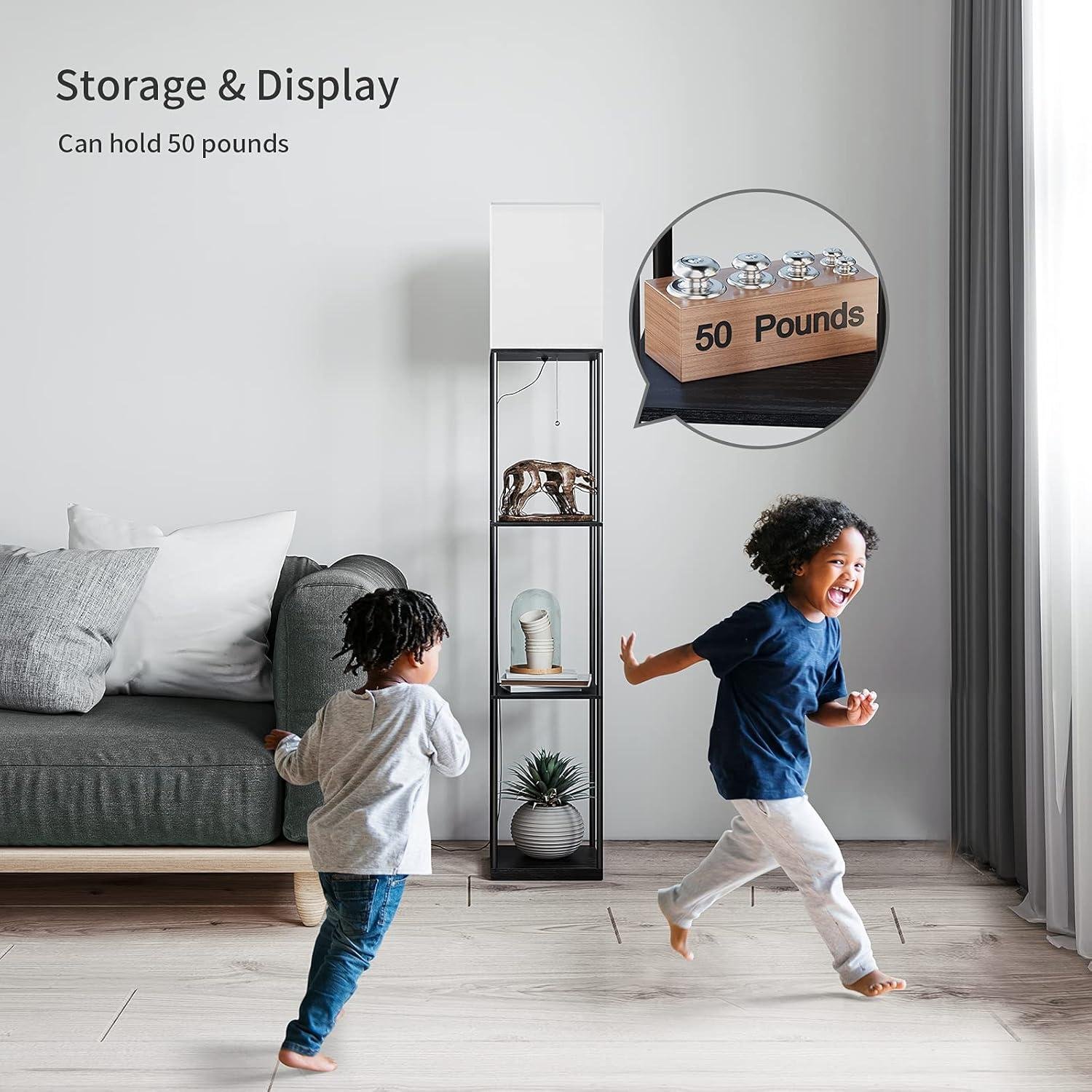 Why We Love the SUNMORY Floor Lamp with Shelves and 3-color Bulb