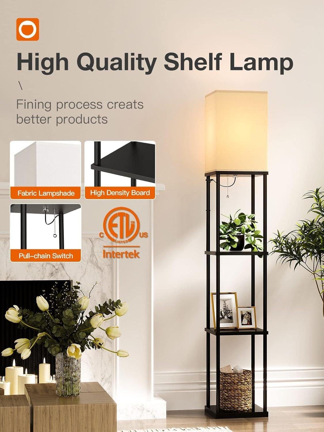 Why We love the Addlon 4-Tier Floor Lamp with Shelves