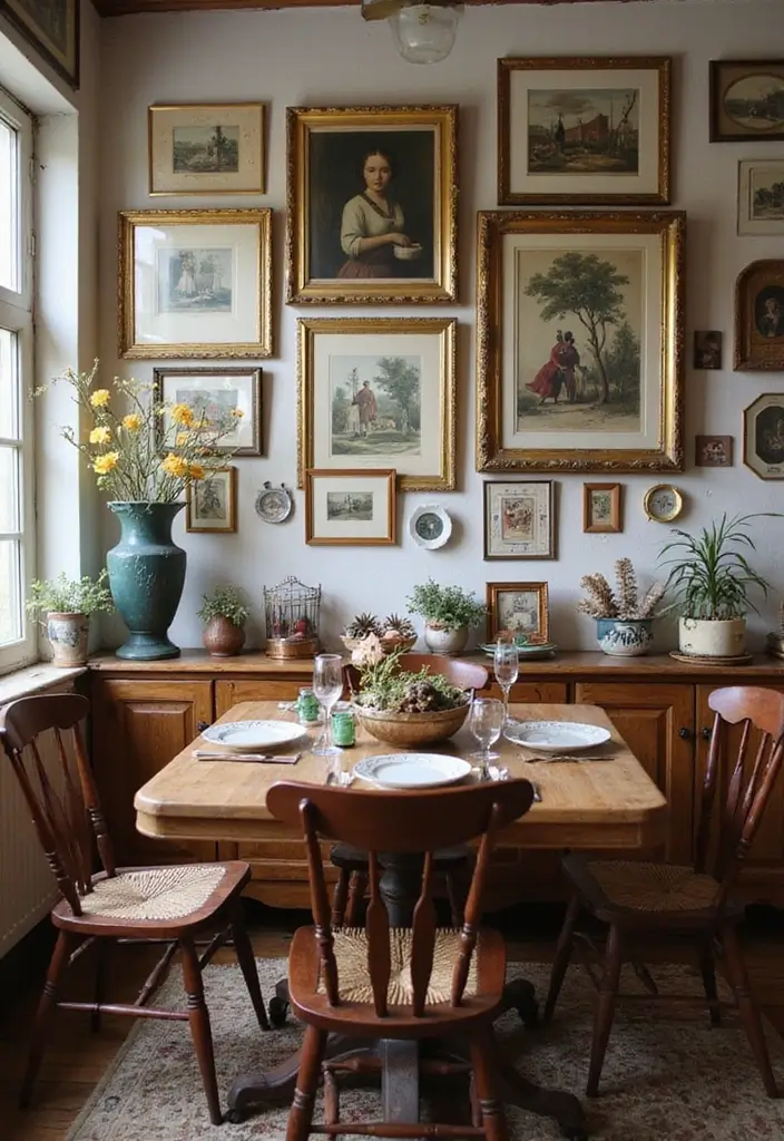 12 Bohemian Wall Art Ideas That Will Transform Your Space into a Cozy Oasis! - 5. Vintage Artwork