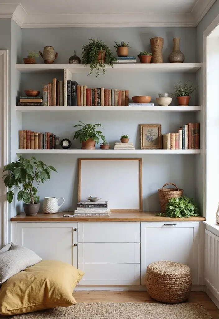 15 Cozy Living Room Ideas That'll Make You Want to Snuggle Up Immediately! - 8. Built-in Shelving