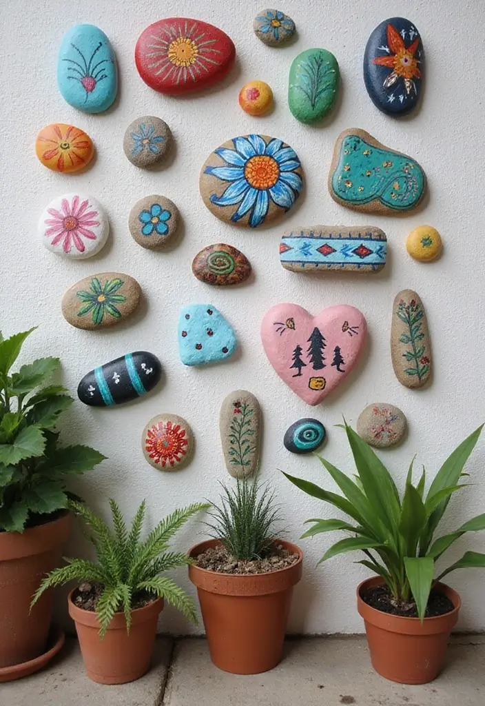 15 DIY Wall Art Projects That'll Transform Your Space on a Budget (You Won't Believe #7!) - 10. Painted Stones Gallery