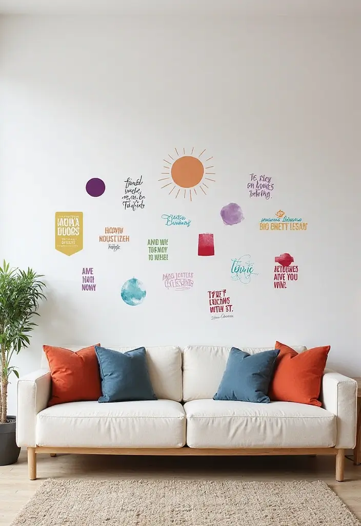 15 DIY Wall Art Projects That'll Transform Your Space on a Budget (You Won't Believe #7!) - 11. Wall Decals and Stickers