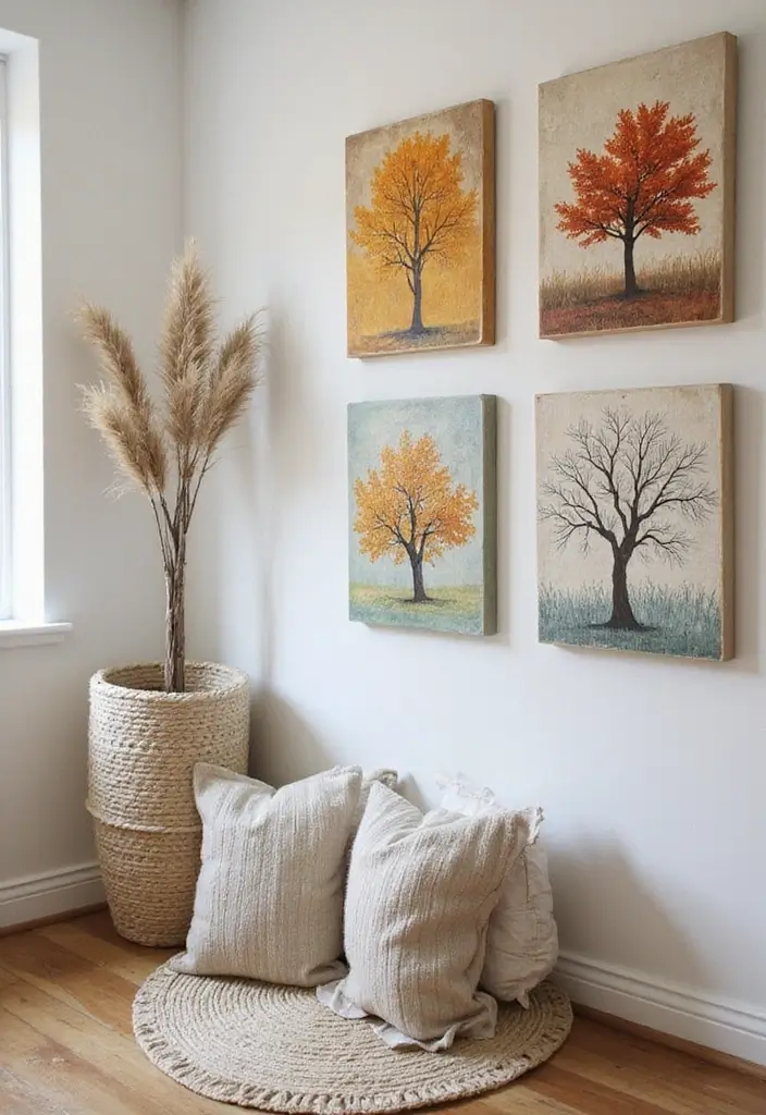 15 DIY Wall Art Projects That'll Transform Your Space on a Budget (You Won't Believe #7!) - 14. Seasonal Art Exhibits