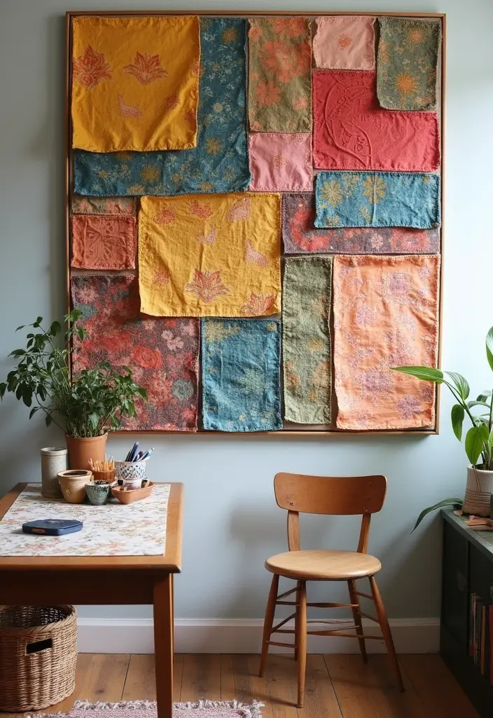 15 DIY Wall Art Projects That'll Transform Your Space on a Budget (You Won't Believe #7!) - 4. Upcycled Fabric Art