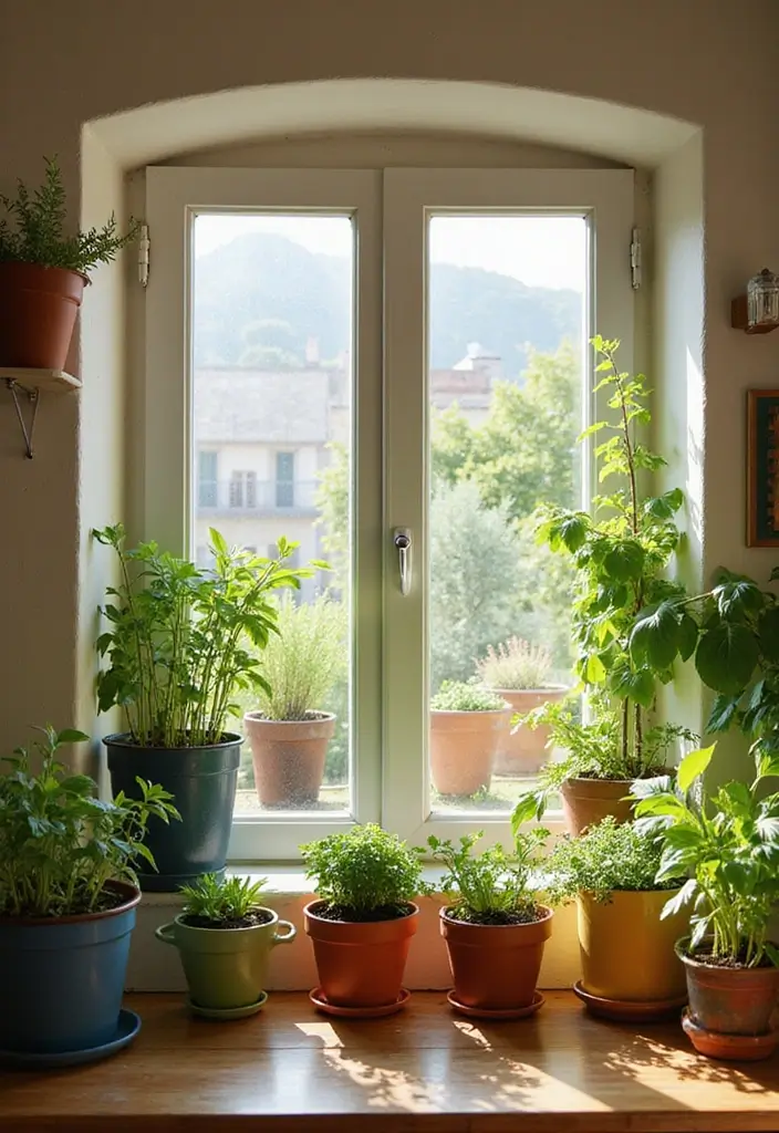 15 Stunning Mediterranean Kitchen Decor Ideas That'll Make You Want to Cook Every Day! - 5. Fresh Herbs Galore