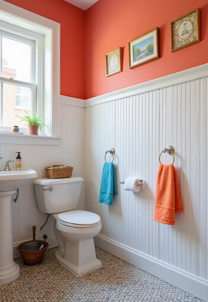 15 Transformaciones de Baños con Paredes de Cuentas que No Puedes Ignorar (¡La #8 es Increíble!) - 10. Accesorios en Color