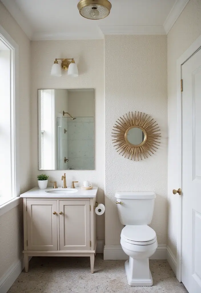 15 Transformaciones de Baños con Paredes de Cuentas que No Puedes Ignorar (¡La #8 es Increíble!) - 13. Uso de Espejos Decorativos