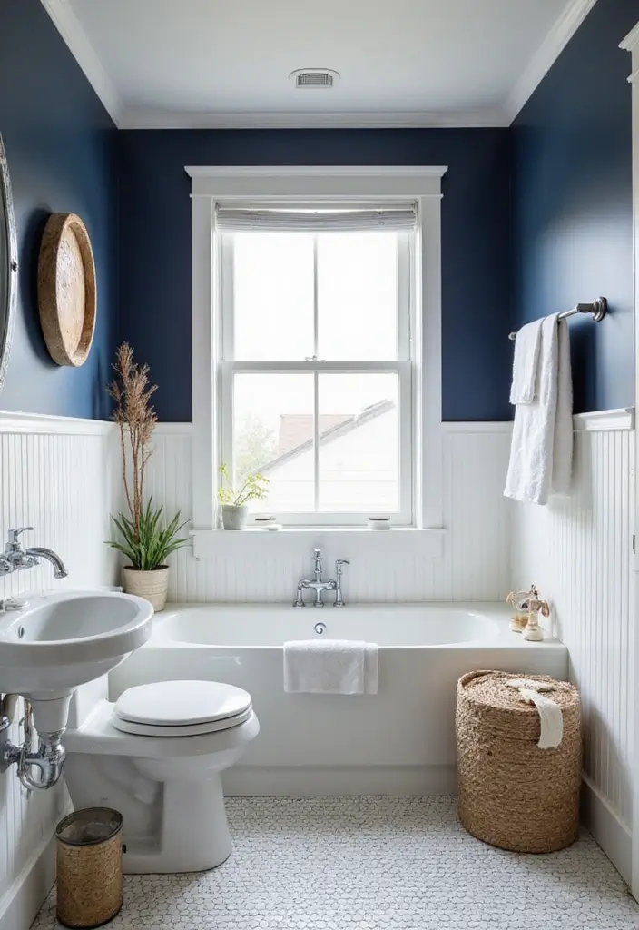 15 Transformaciones de Baños con Paredes de Cuentas que No Puedes Ignorar (¡La #8 es Increíble!) - 3. Toques Náuticos