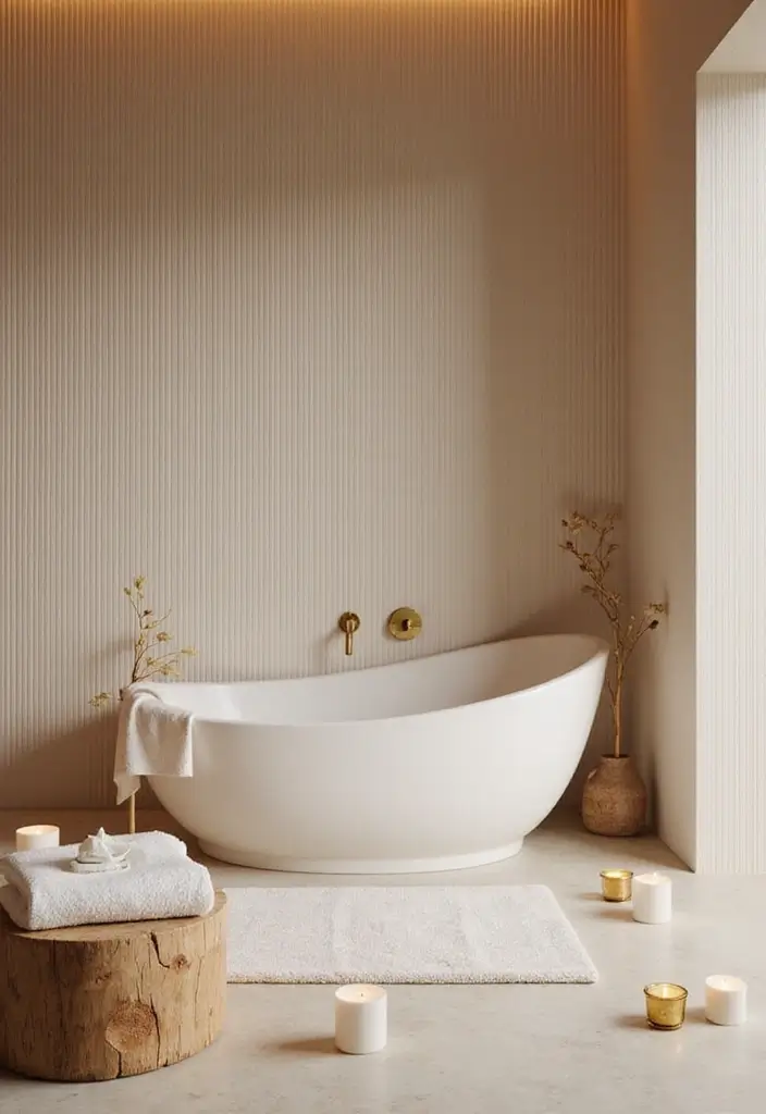 15 Transformaciones de Baños con Paredes de Cuentas que No Puedes Ignorar (¡La #8 es Increíble!) - 4. Baño de Spa