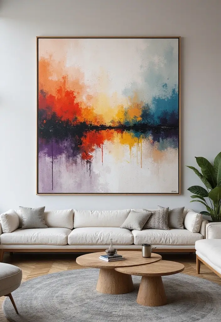 15 Trendy Wall Art Ideas That'll Transform Your Space Into an Instagram Dream! - 1. Oversized Canvas Art