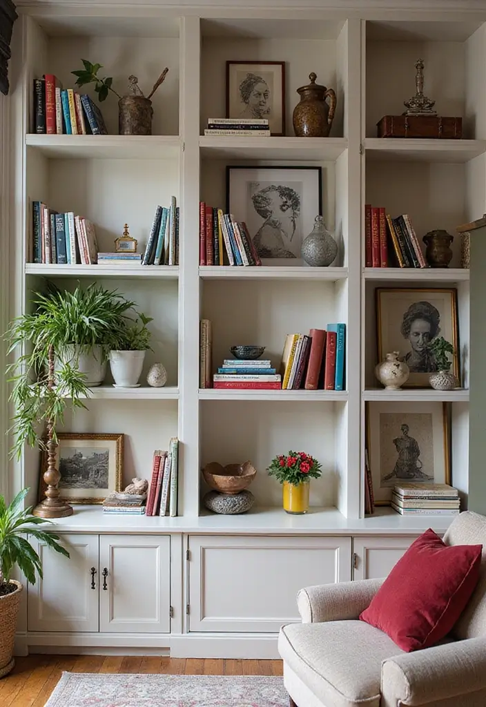15 Trendy Wall Art Ideas That'll Transform Your Space Into an Instagram Dream! - 11. Art on Shelves