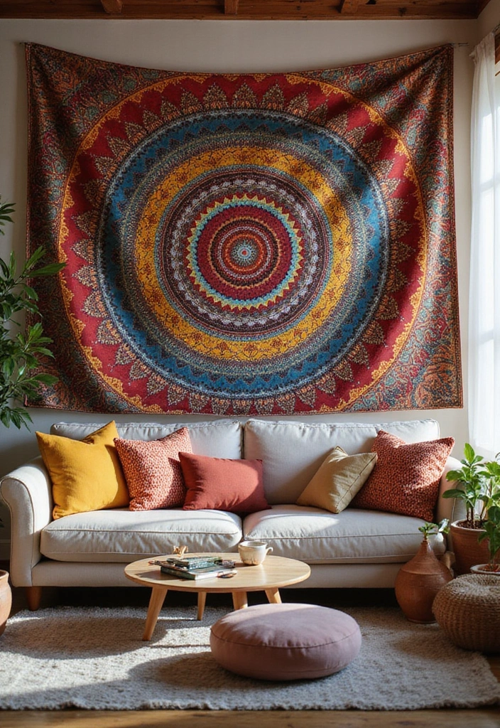 15 Trendy Wall Art Ideas That'll Transform Your Space Into an Instagram Dream! - 4. Tapestries and Textiles
