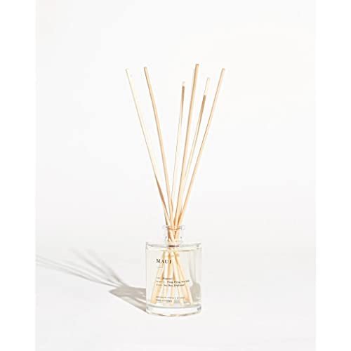 21YbVAc54L._SL500_.jpg Brooklyn Candle Studio Maui Reed Diffuser - Sea Salt, Driftwood & Ylang Ylang - 8 Rattan Reeds, 3.7oz - Image 2