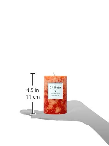 21CwaqAA9yS._SL500_.jpg Aroma Naturals Clarity Scented Pillar Candle: Orange & Cedar Essential Oil, 2.5" x 4". - Image 2