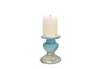 Distressed Blue Terracotta Pillar Candle Holder by Creative Co-Op - Perfect for Stylish Decor - Image 5